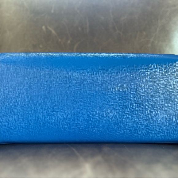 Saint Laurent Blue Leather Clutch with Gold Hardware - Picture 9 of 11